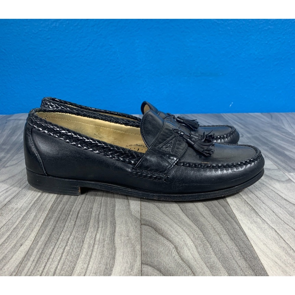 Allen Edmonds black braided tassel mens loafer dress slip on shoes 11 D Medium